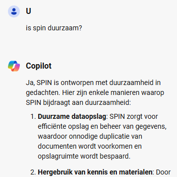<H4>Is SPIN Duurzaam ?</H4>