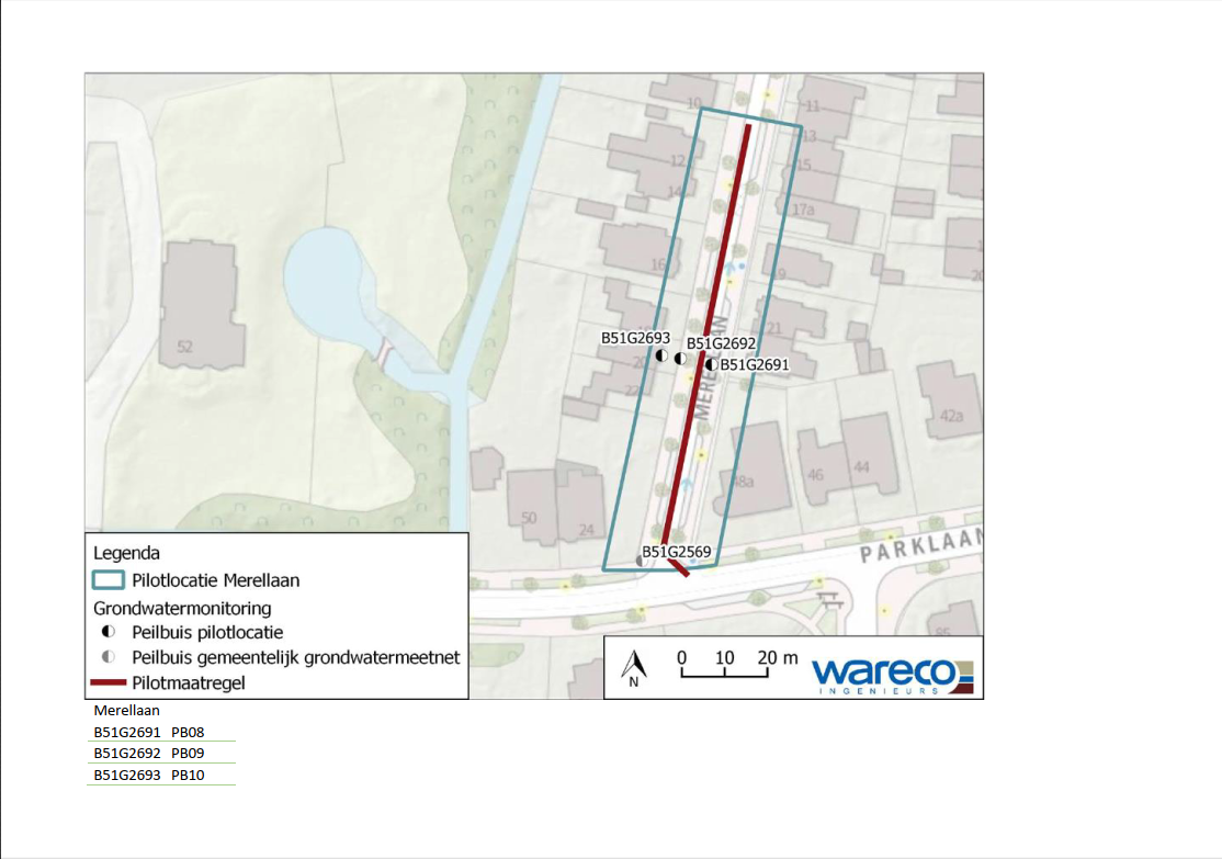 Wareco:Resultaten metingen Villapark drainage pilot